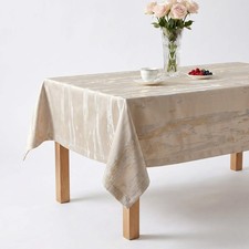Ivory Jacquard Wedding Tablecloth Des Arts Polyester Dining Cover