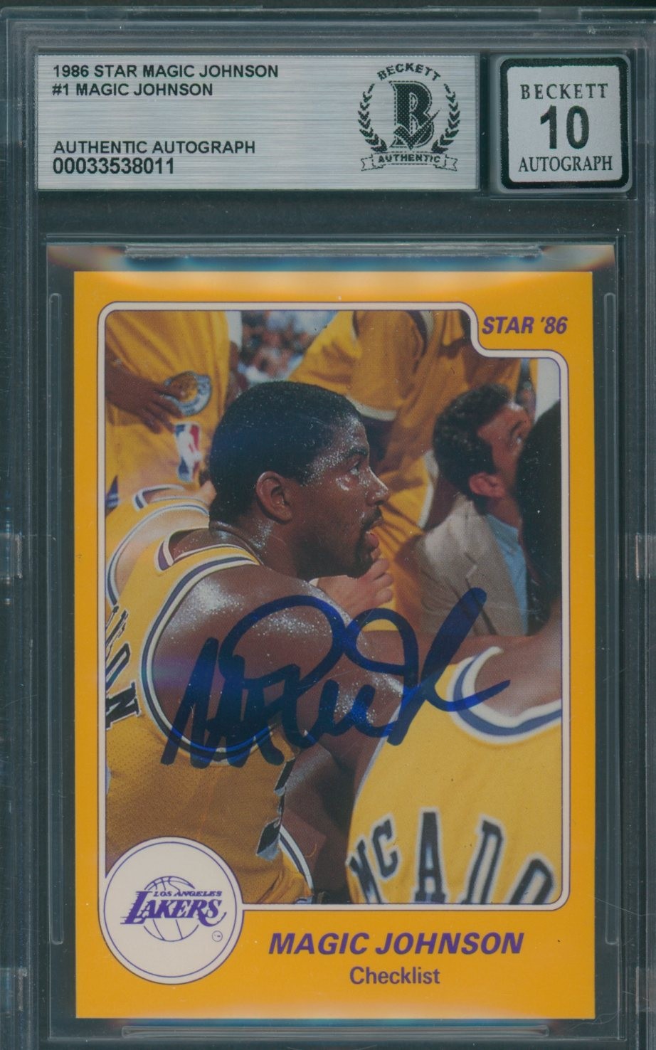 1986 Star Magic Johnson #1 Magic Johnson Beckett Authentic Signed Auto 10 *8011 