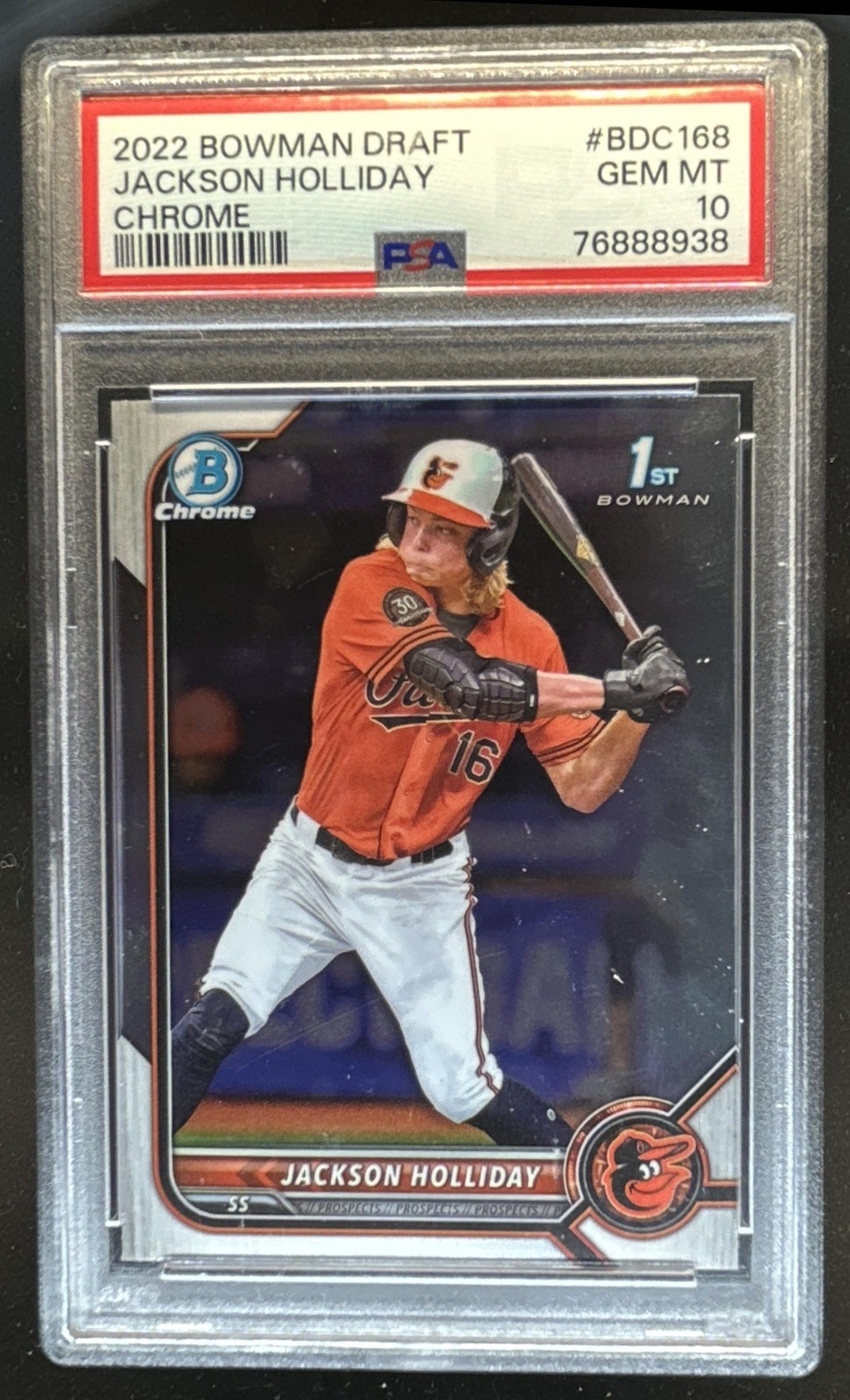 2022 Bowman Draft Jackson Holliday Chrome 1st Prospect #BDC-168 PSA 10 (38)