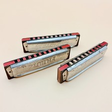 Vintage Harmonica Lot 3 FR Hotz American Ace Germany Wood Comb Prewar Antique