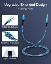 USB-C to 3.5mm AUX Audio Cable Braided Type-C Headphone Jack for Car  Home Ster