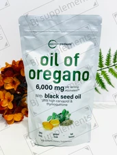 Micro Ingredients Oil of Oregano Softgels 6000mg Per Serving