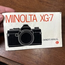 Minolta XG-7 Camera Owner's Manual English Minolta VINTAGE 1977