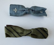 2 Vintage Royal Rust Resistant Clip On BOW TIES - Mens Boys