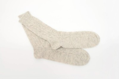NWOT Brunello Cucinelli Women Mohair-Wool Cable-Knit Sparkly Lurex Socks M W242