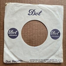 DOT Records Company Sleeve London UK Sleeve Only No Record 45 7"