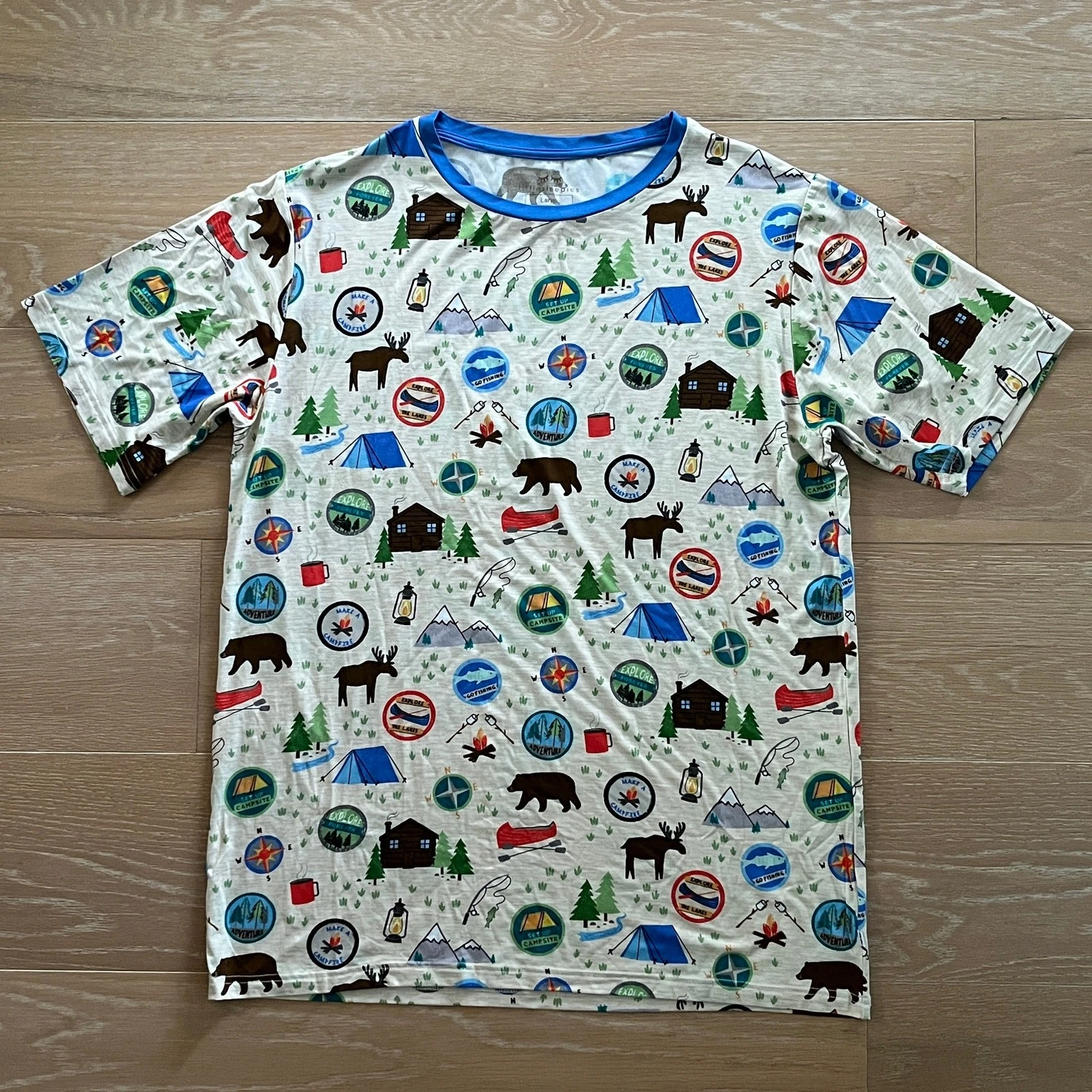 Little Sleepies Men's Camping Outdoors Pajama Short Sleeve Top Large Bamboo
Opens in a new window or