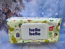 Hello Bello BABY WIPES, 99 Water, 60 count New Christmas Baby Grinch Sensitive