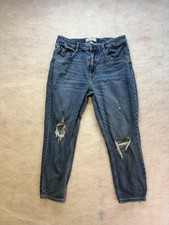 Abercrombie  Fitch Womens size 32/14 stone Wash distressed mom jeans