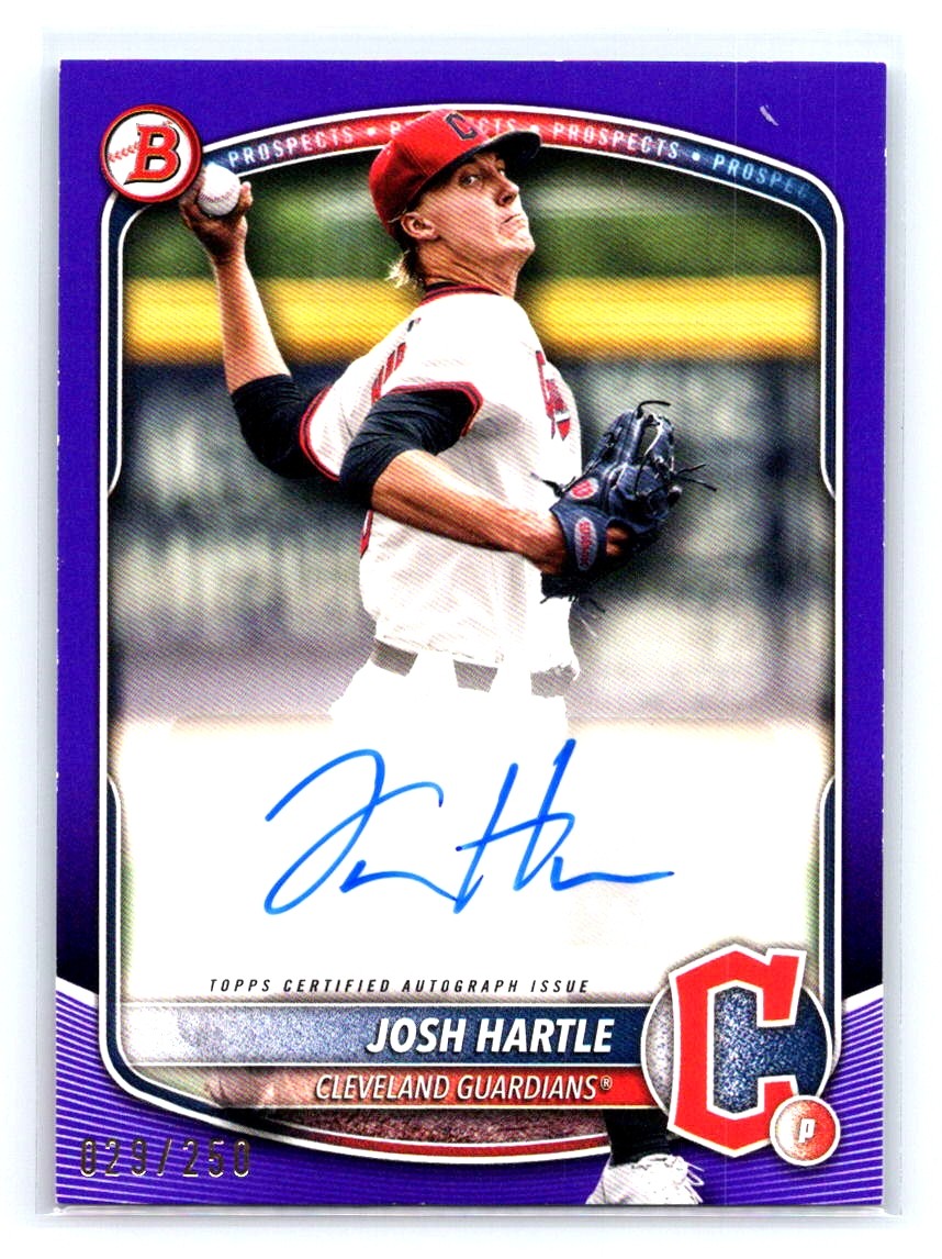 2025 Bowman #BPA-JH Josh Hartle Prospect Autographs Purple #/250