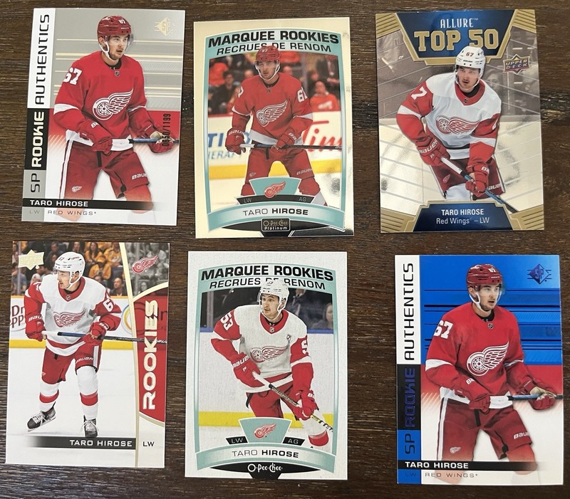 Taro Hirose 6 Card Rookie Lot Detroit Red Wings Upper Deck RC Rookie