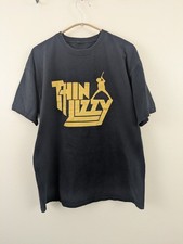Thin Lizzy Black Gold Print T-Shirt Men's Size Medium