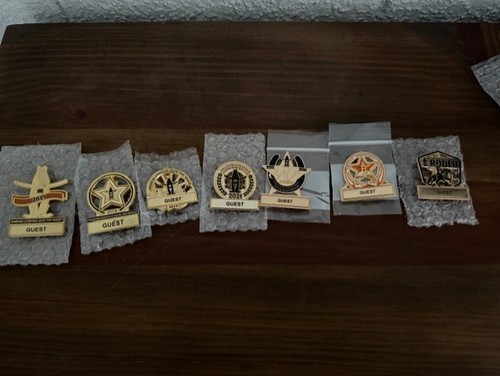 Houston Rodeo Gold GUEST Badges Pins 2015, 2018, 2019, 2021, 2022, 2023, 2024