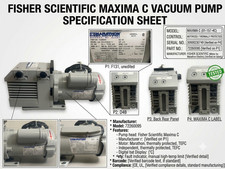 Fisher Scientific Maxima C Vacuum Pump Type D4b 01-157-4c Tested Working Fisher Scientific Maxima C Vacuum Pump Type D4b 01-157-4c Tested Working