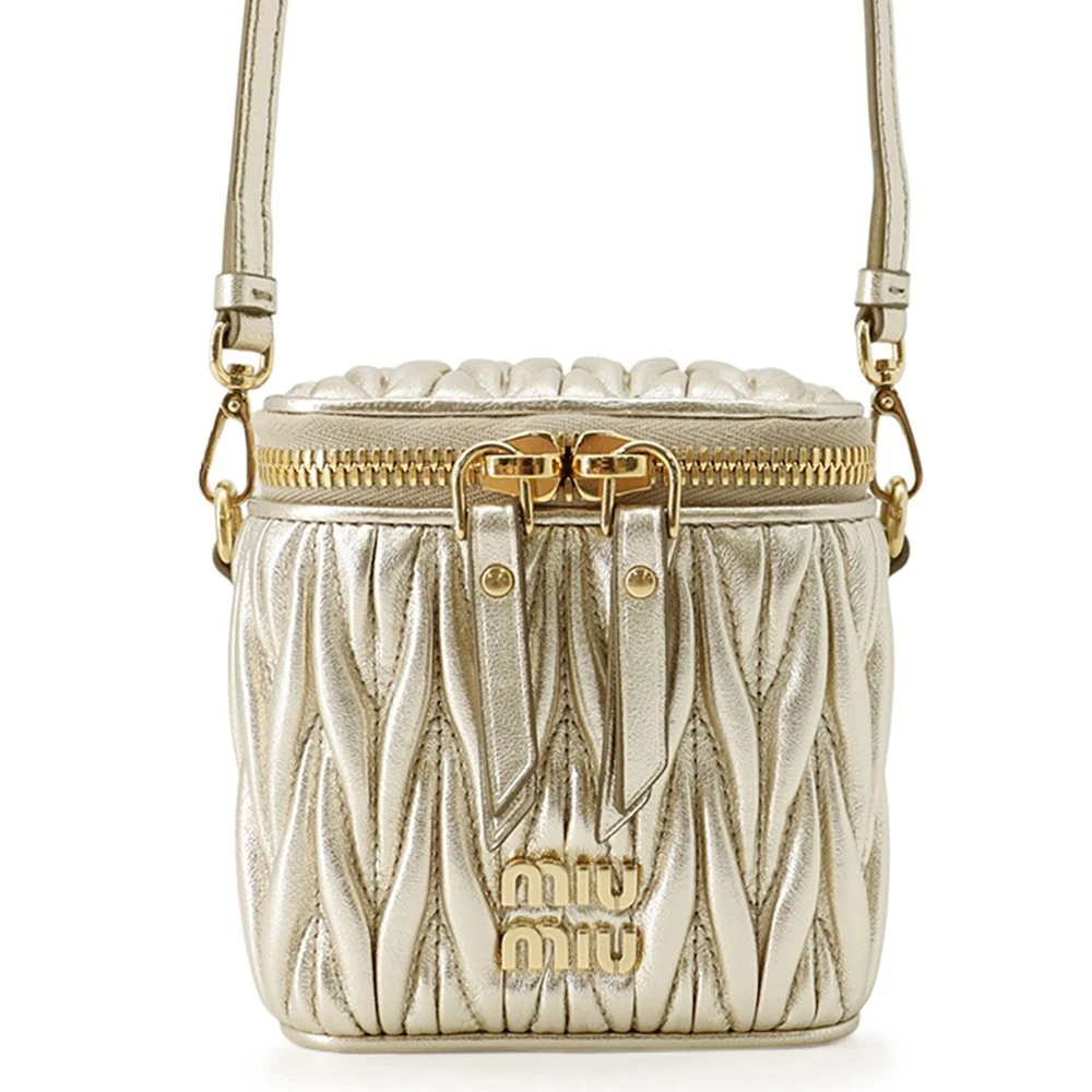 Miu Miu — MIUMIU Materasse Shoulder Bag Leather Gold 5NR018