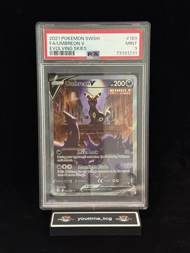 2021 Pokemon Sword & Shield: Evolving Skies FA Umbreon V #189 PSA 9