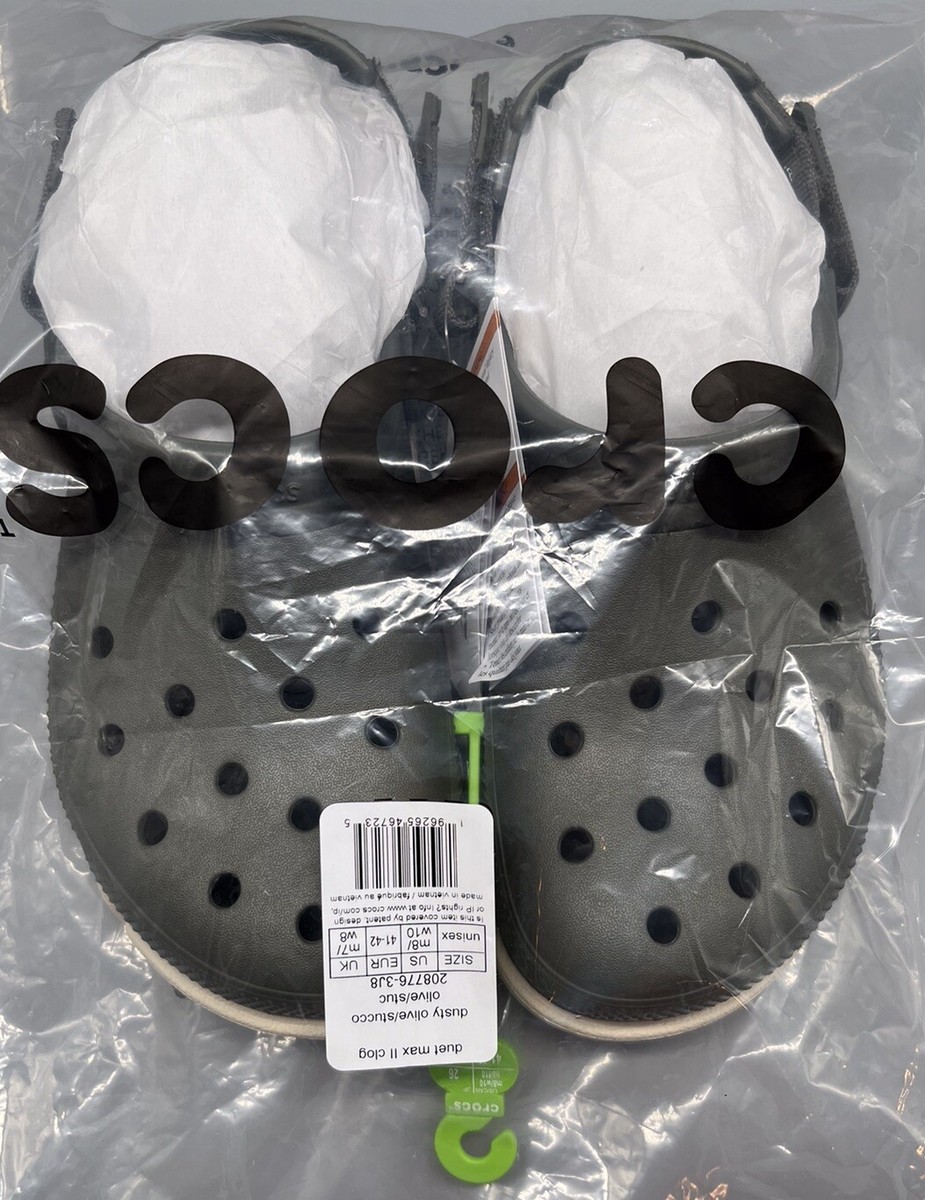 CROCS UNISEX GRAY-GREEN DUET MAX CLOG SHOES SIZE 10M 12W CROCS UNISEX GRAY-GREEN DUET MAX CLOG SHOES SIZE 10M 12W main image 2