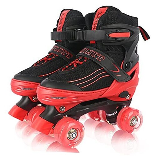 Roller Skates for Kids Boys Girls Toddler Extra Small (8C-11C US) Black & Red