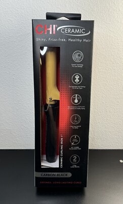 CHI Ceramic Tourmaline 1'' Curling Iron Carbon Black Brand New Sealed