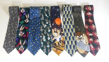 Lot 8 Looney Tunes Tie Fun Novelty Cartoon Tasmanian Devil Bugs Bunny Sylvester