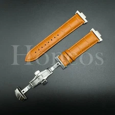 Genuine Leather Alligator Watch Strap Fits for Tissot PRX Clasp+Adapter L/Brown