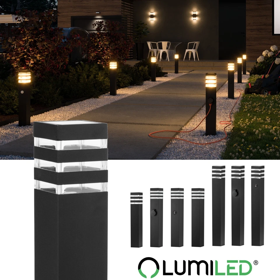 LUMILED Wegeleuchte E27 mit /ohne Bewegungsmelder/Steckdose IP44 Gartenleuchte - Bild 2 von 4