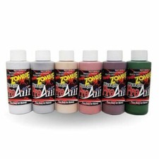ProAiir Hybrid Airbrush Makeup Zombie 4 Kit for SFX, 6 1oz Bottles