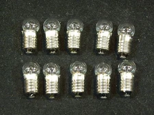 Lionel Trains Light Bulbs # 50 Screw Base 7.5 Volt - Clear