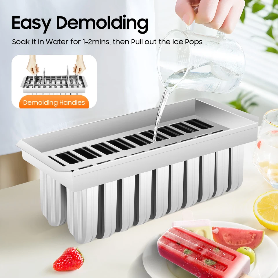 20x Moldes de Acero Inoxidable Ice Pop Lolly Paleta Helado Palo Soporte Molde Superior Foto 2 de 4