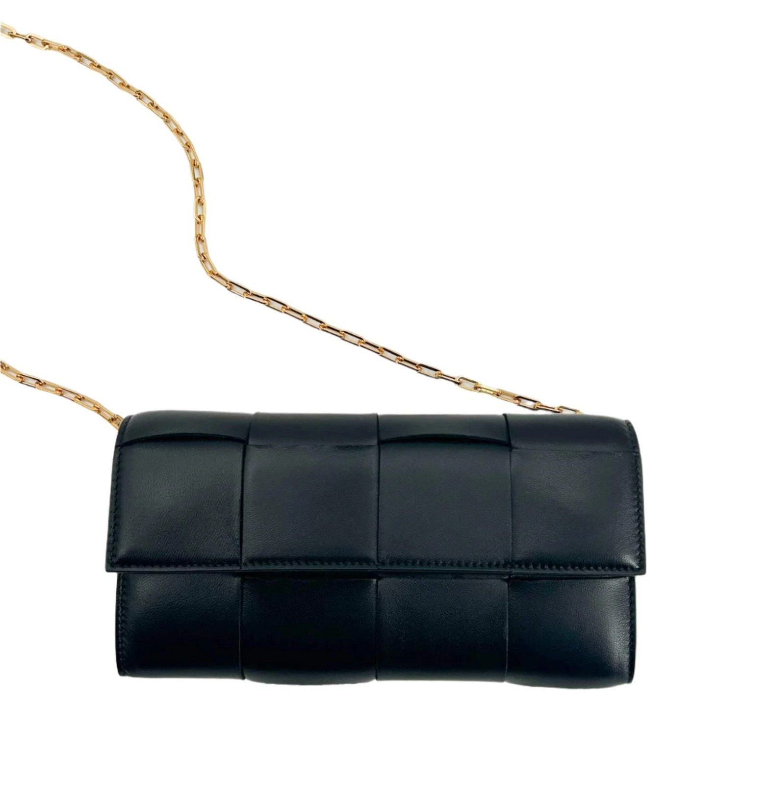 Bottega Veneta — Bottega Veneta Black Cassette Leather Chain Wallet $2100