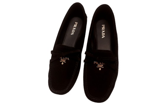 Black Suede Moccasin Loafers SZ 