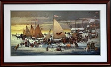 Charles Wysocki "Ice Riders of Chesapeake" FRAMED Hand Signed & # Art   New