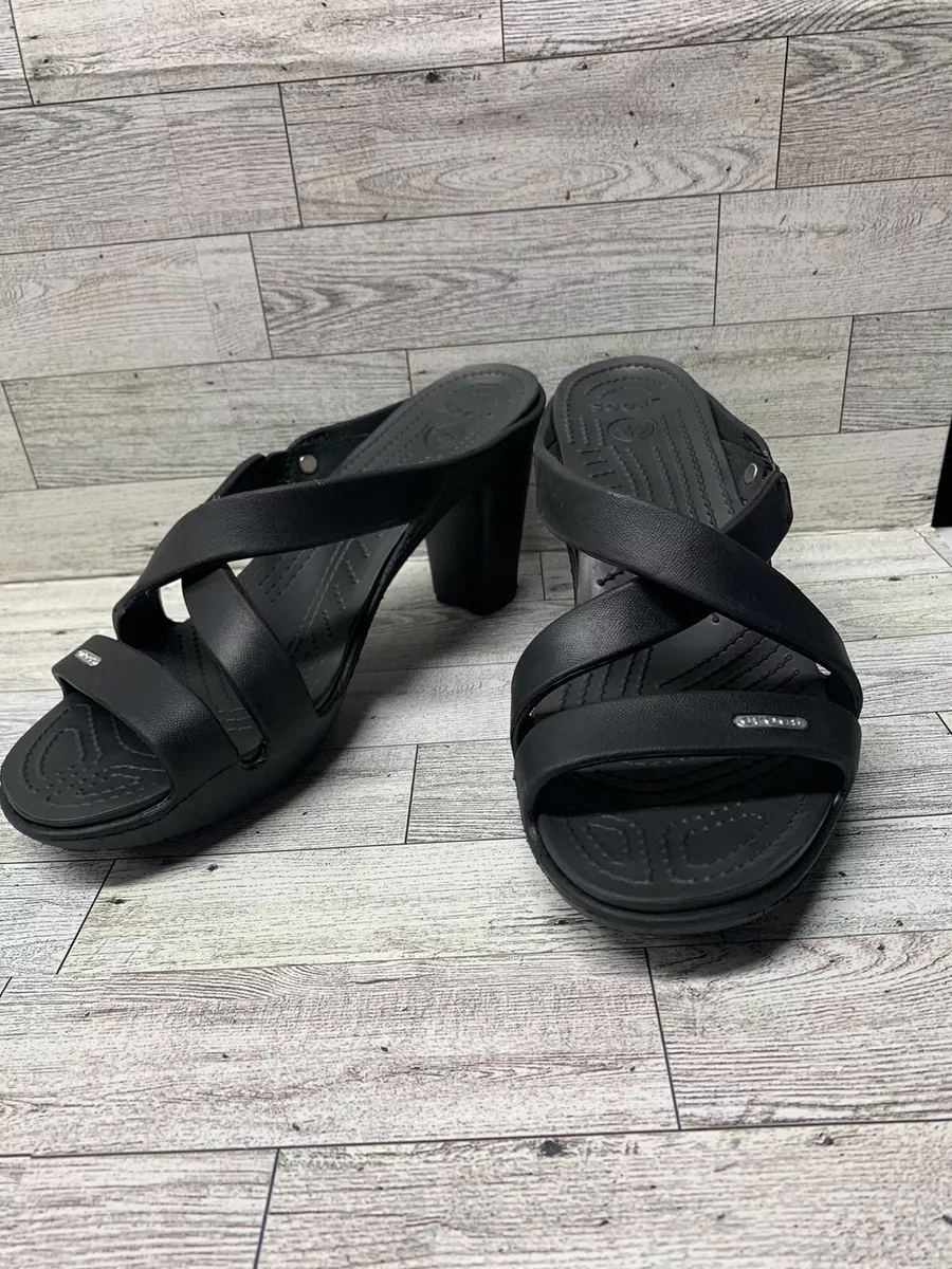 Crocs Shoes Cyprus Iv Black Heels Womens size w Women 11 14558
