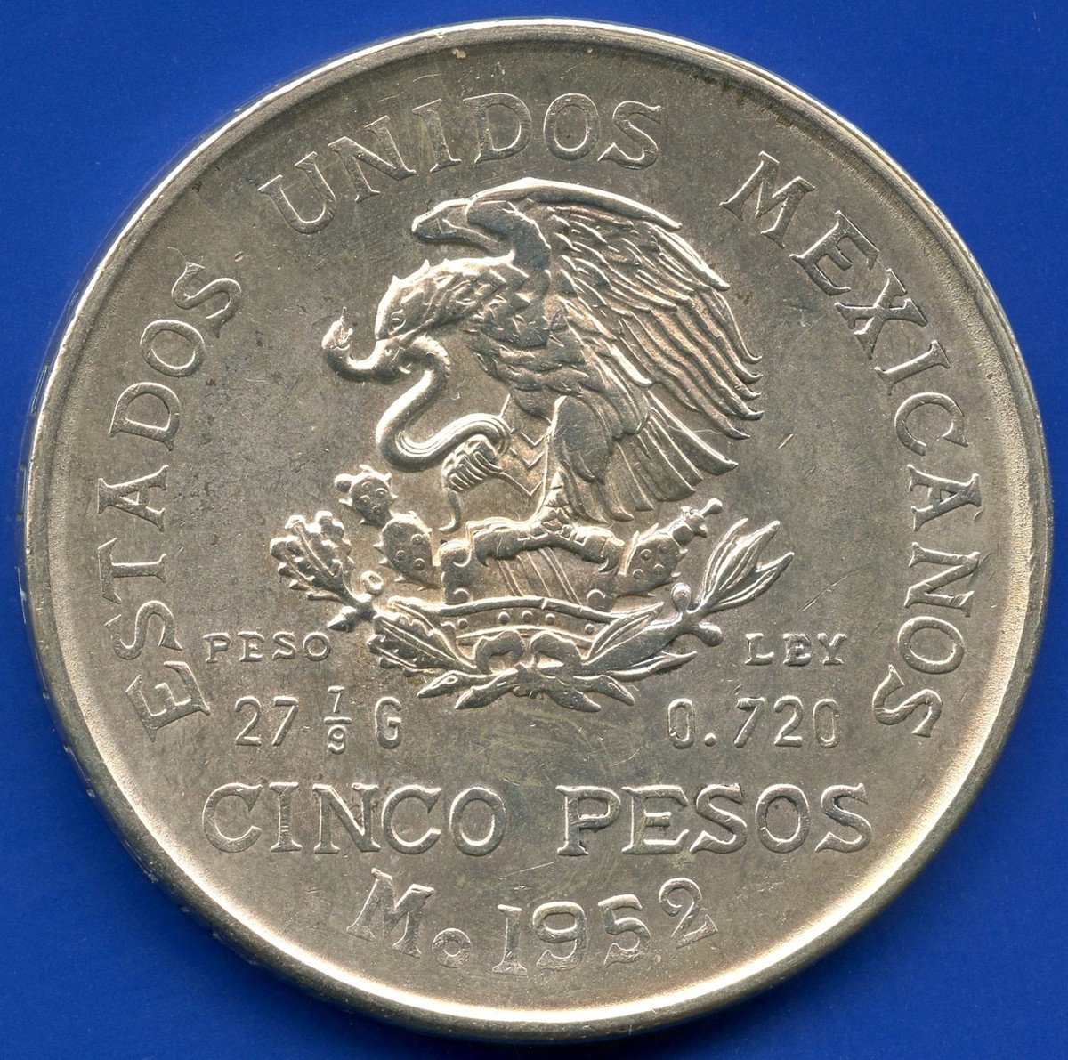 1952 Mexico 5 Peso Silver Coin (27.78 Grams .720) | eBay