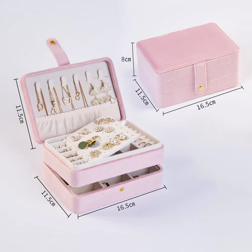 2 Schichten Schmuckkästchen Organizer Große Kapazität Ring Ohrring Halskette Aufbewahrungsbox - Bild 16 von 34