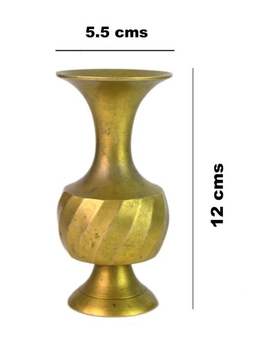 Vintage Small Size Handmade Brass Flower Vase Old Office Desk Décor Pot. G7-1040 - Picture 3 of 9
