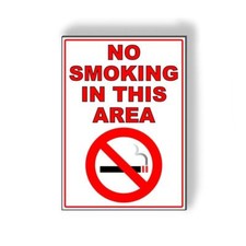 No Smoking In This Area Metal Sign aluminum prohibited smoke-free MS028