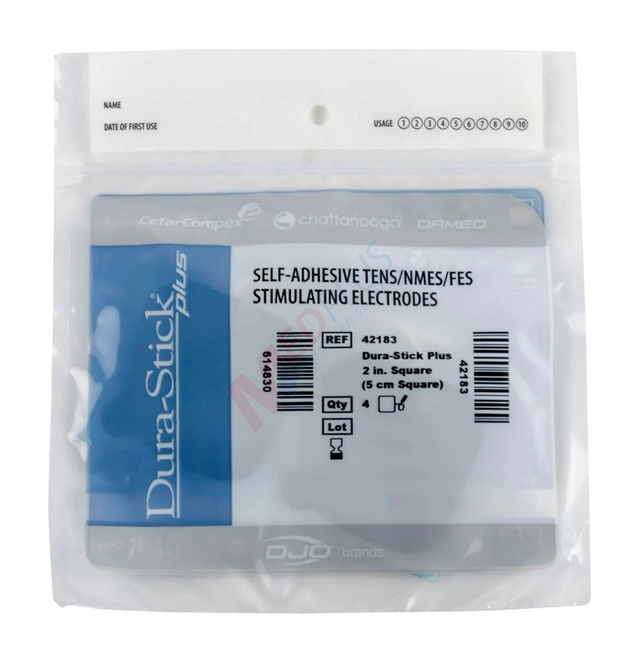 Chattanooga 42183 Dura Stick Plus Electrode 2" X 2" Square Blue Foam -Case of 40