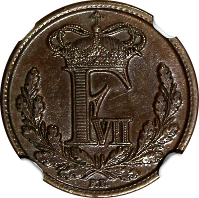 1852年　デンマーク　½ Rigsbankskilling ½ Rigsbankskilling - Frederik VII - Denmark – Numista
