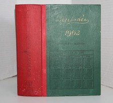 Whitaker Almanack 1962 Pres. Kennedy Yuri Gagarin Christine Truman Spurs Double