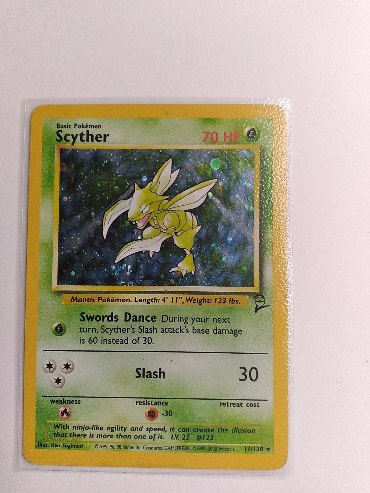 Scyther - 17/130 Base Set 2 HOLO RARE PSA NM-MT 8 Pokemon Card FRESH GRADE