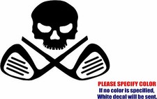 Golf Club Crossbone Graphic Die Cut decal sticker Car Truck Boat Window 7"
