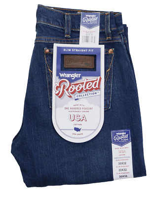 Wrangler Men's Jeans Made in USA Slim Fit Straight Leg US Denim W30 L32 12oz New