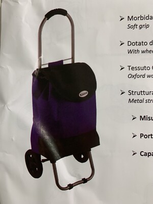King Home Trolley Spesa Bicolor, 32X25X88H
