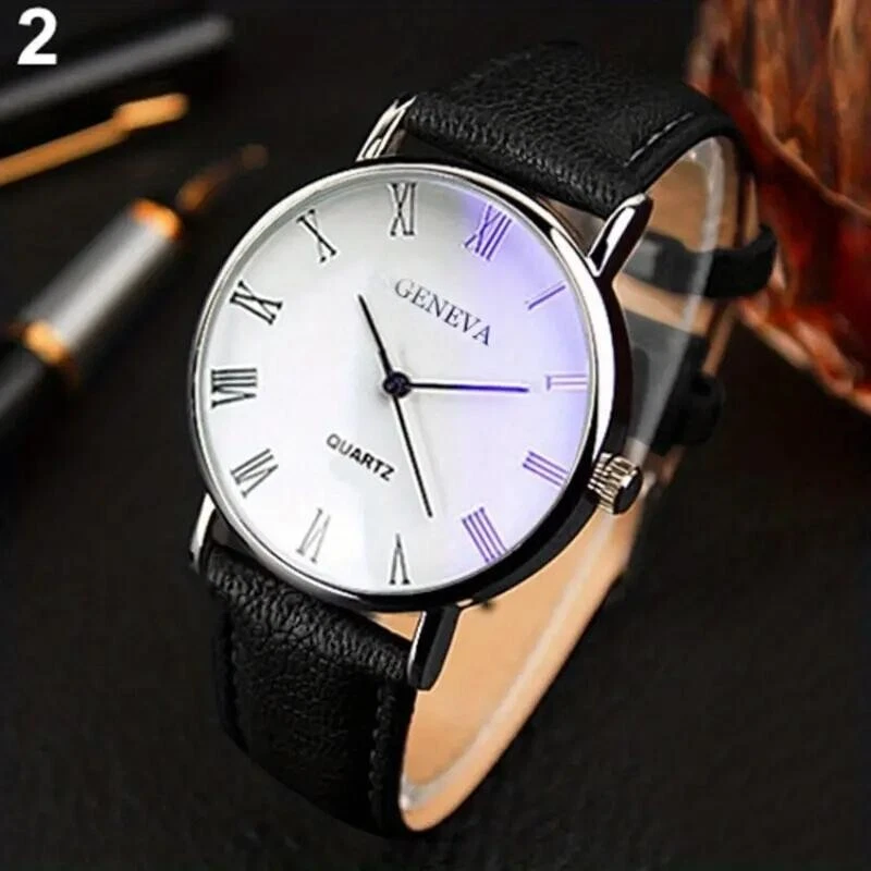 Men Watch Roman Numerals Fashion Business Casual Holiday Gifts - Picture 1 of 2