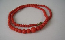 Antike schöne Echt Korallen Kette um 1920