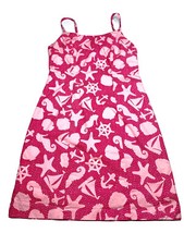 VTG Lilly Pulitzer A Line Dress Sleeveless Pink Nautical Seashell Print Sz 8