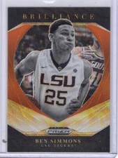 2021 PANINI PRIZM DRAFT PICKS BRILLIANCE ORANGE WAVE PRIZM #15 BEN SIMMONS 45/75