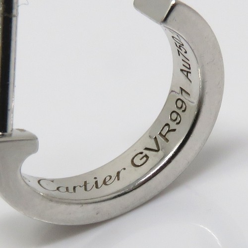 NYJEWEL Cartier 18k White Gold Love Half Hoop Earrings With Paper - Picture 4 of 7