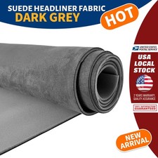 Dark Grey Suede Headliner Fabrics Foam Backed 98"x60" Ceiling Replace Material